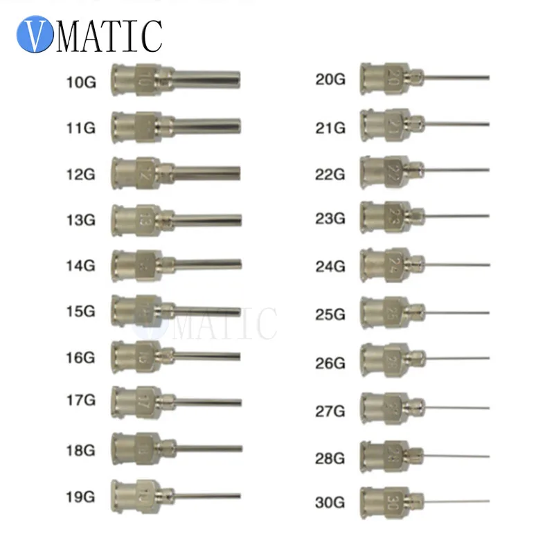 Puntas de aguja dispensadora de acero inoxidable, 12 piezas, 0,5 pulgadas, 10G-30G, 1/2 pulgadas, envío gratis