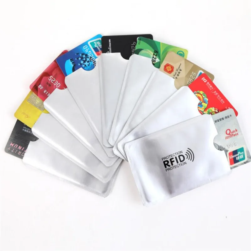 5-20Pcs Anti Rfid Kaarthouder Nfc Blokkeren Reader Lock Id Bank Kaarthouder Case Bescherming Metalen Credit card Case Aluminium