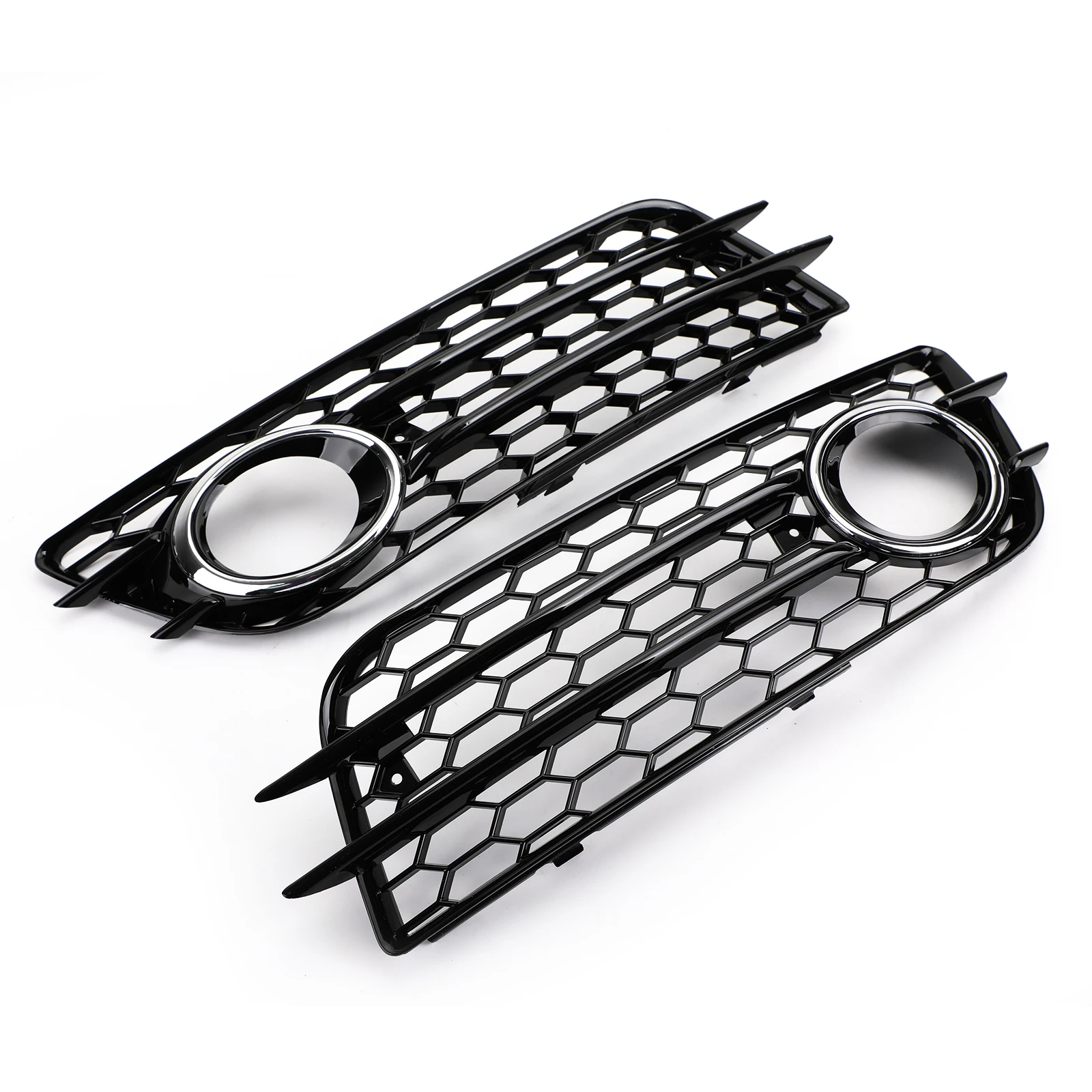 Aryourshop Honeycomb Style Fog Light Grill Bumper For Audi A4 S-LINE S4 2008-2012
