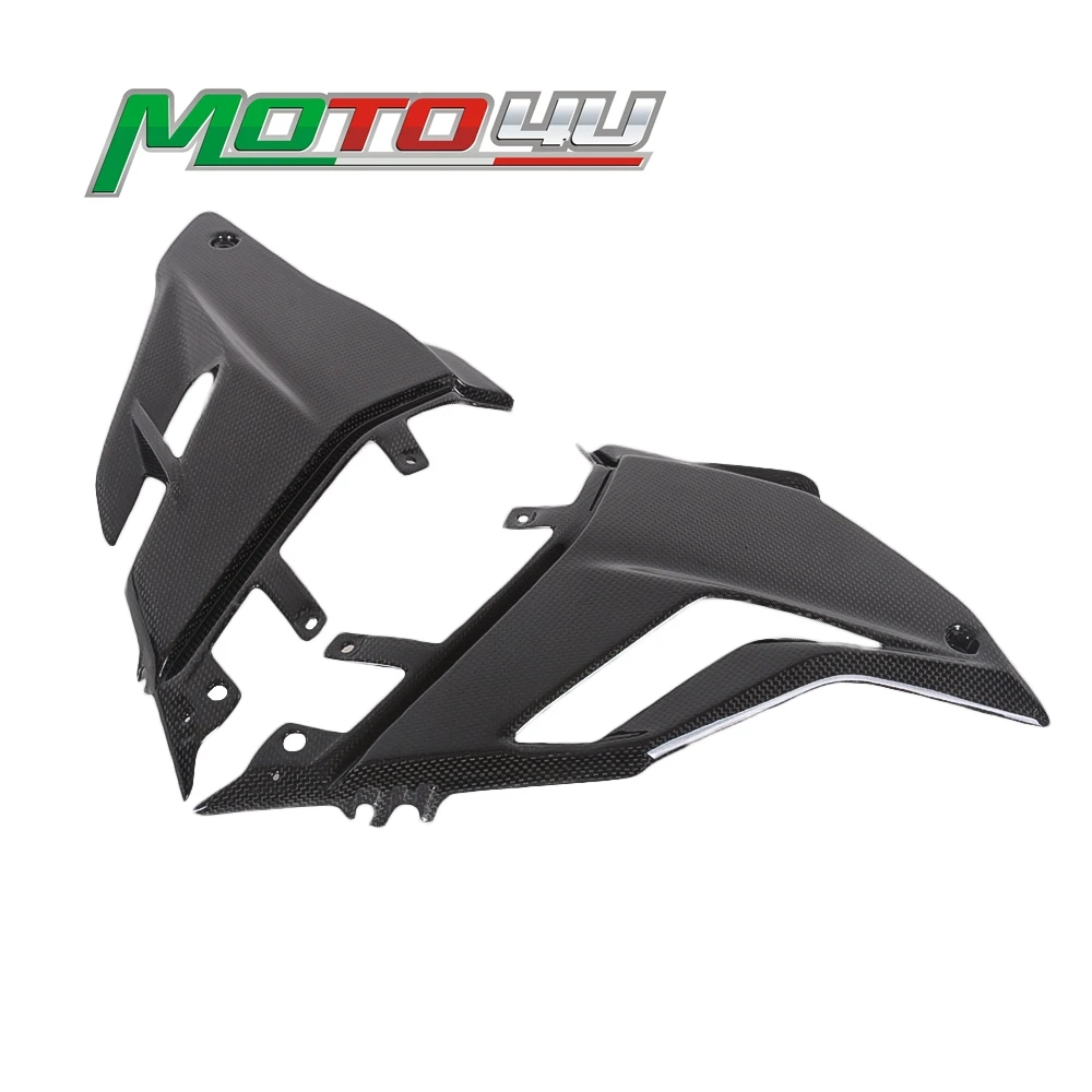 For Ducati Streetfighter V4 Real Carbon Fiber Belly Pan 2PCS Lower Fairing Body Gloss 100% Full Carbon