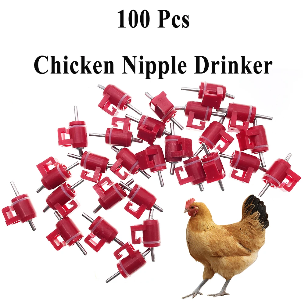 

100PCS Wholesale Poultry Nipple Drinker Ball Type For Broiler Chicken Cage Spare Part Waterer Drinking Fountain Automatic