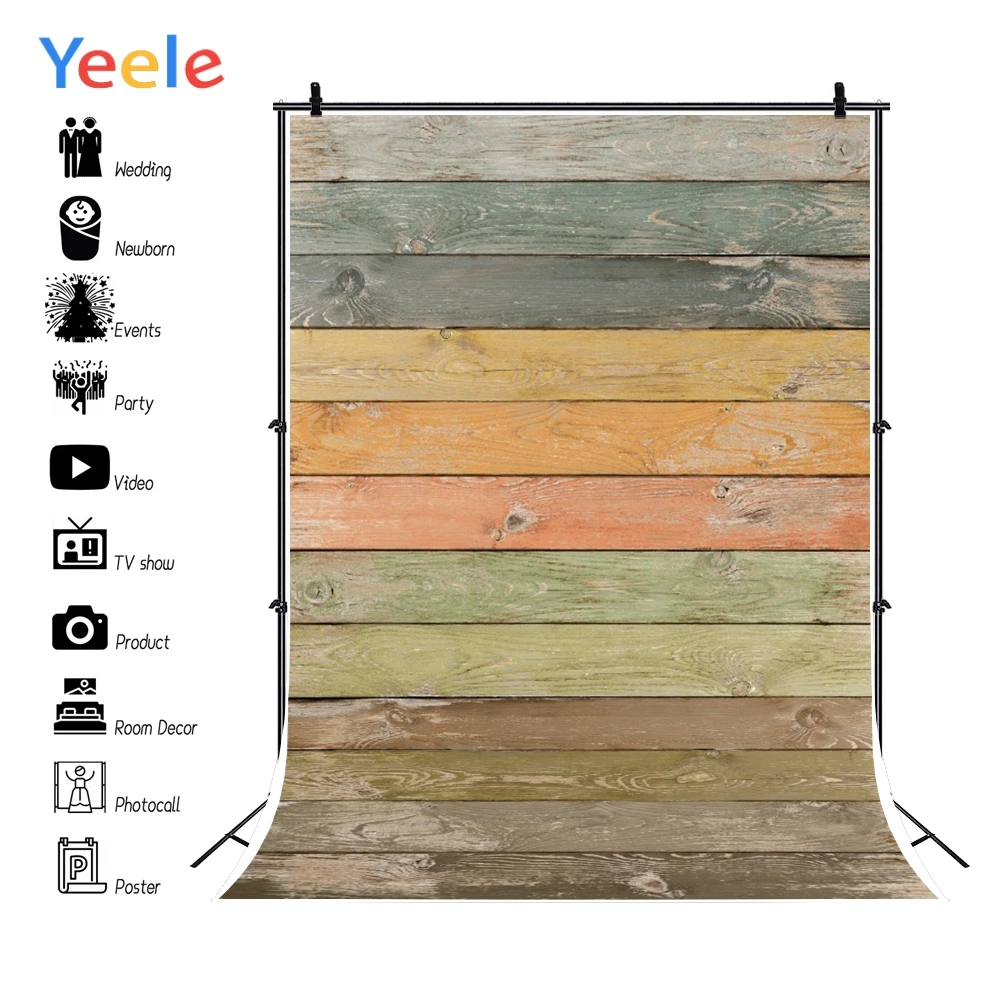Yeele 나무 널빤지 보드 질감 비닐 나무 아기 신생아 사진 배경막, 사진 배경 포토콜 사진 스튜디오
