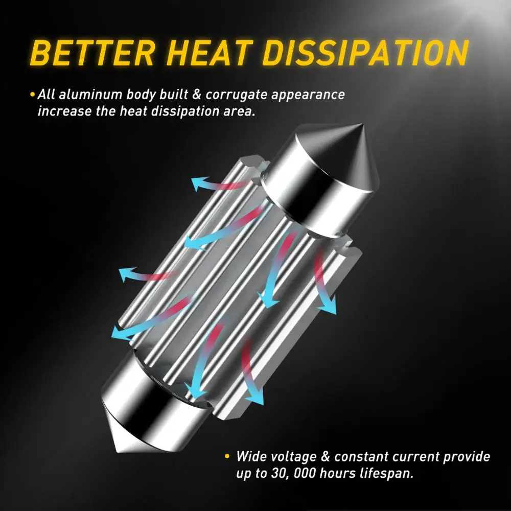 AUXITO High Quality 31mm 36mm 41mm C5W C10W 3030 LED CANBUS Car Festoon Light Auto Interior Dome Lamp Reading Bulb 6000K White