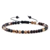 Adjustable 4mm Chakra Beads Bracelet Mini Natural Stone Agats Lava Tiger Eye Beaded Bracelets & Bangles Women Men Gift Jewelry