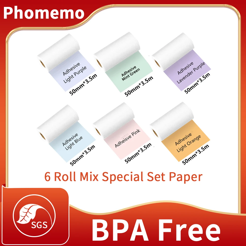 Phomemo ความร้อนสติกเกอร์พิมพ์ Self กาวโปร่งใสป้ายไม่มีกาวกระดาษสำหรับ M02/M02S/M02Pro เครื่องพิมพ์ภาพเอกสาร