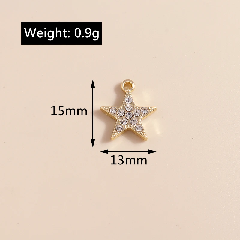 8 stücke 15*13mm Mode Kristall Sterne Charme für Ohrringe Anhänger von Halsketten Armbänder Handgemachte DIY Schmuck Machen acessories – Detail 2