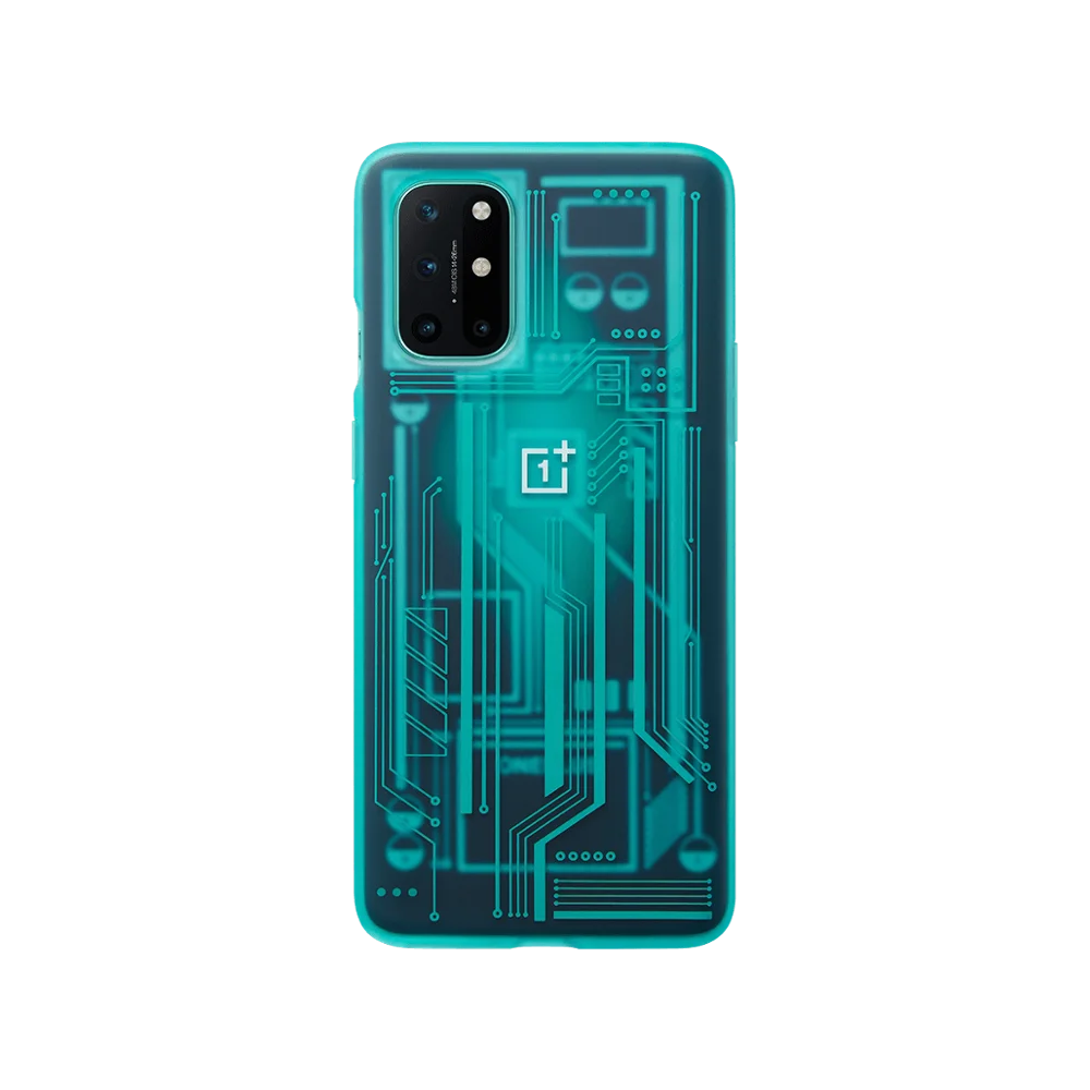 KB2001 Official Protection Covers For OnePlus 8T Case Real Original Sandstone Quantum Bumper Cyborg Cyan Carbon Bumper