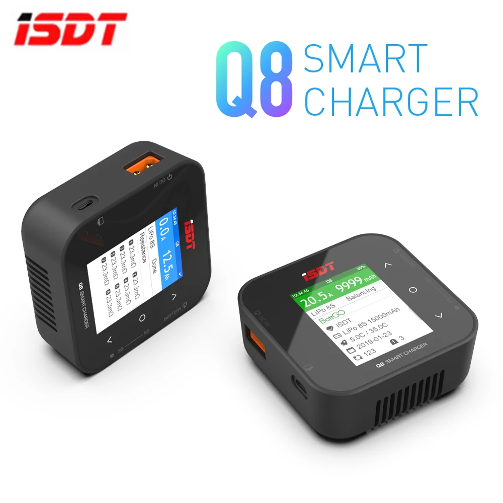 ISDT Q8 MAX lite Q6 NANO BattGo 500W 20A High Power Battery Balance Charger Discharger for 1-8S Lipo Battery for RC FPV Drone