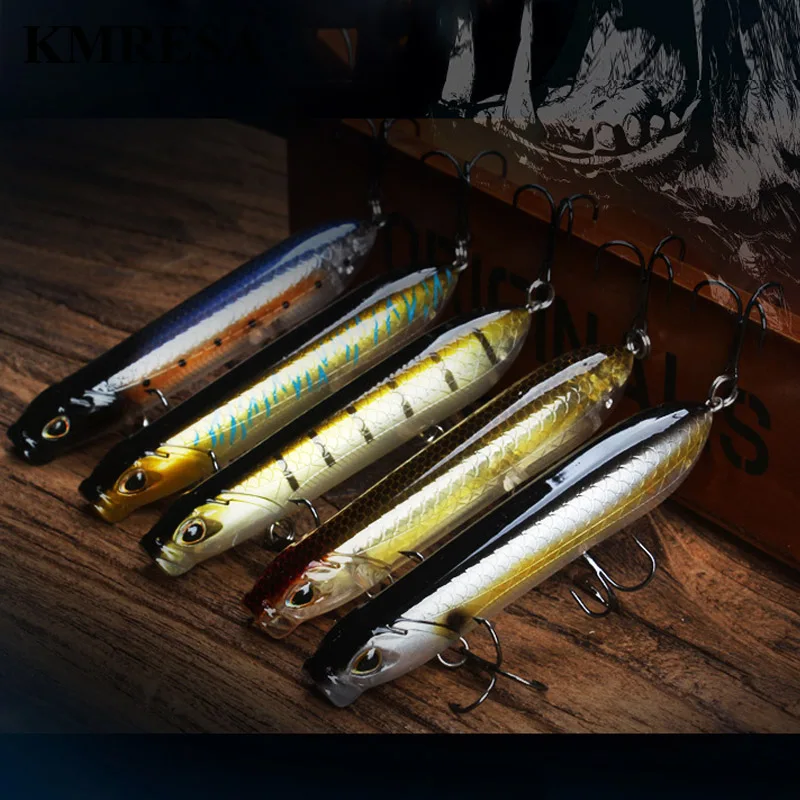 Hot 1 sztuk przynęty 80mm/100mm Topwater przynęta Popper 5 kolor twarda przynęta sztuczne Wobblers plastikowe wędkarskiego