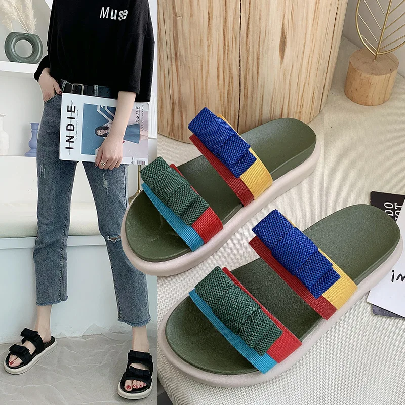 Ladies New Slippers Indoor and Outdoor Wear Summer Rubber Soft Sole Sandals Flip Flop Beach Shoes Fashionable and Convenient