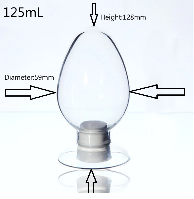 LINYEYUE 125mL Glass Sample Bottle with cap Show Vial Bottle Conical Seed Display Bottle for Shool Laboratory or Home Kitchen