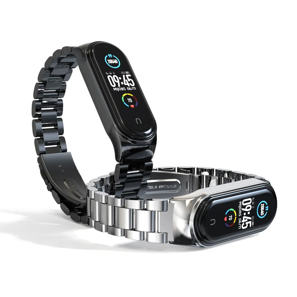 حزام ل Xiaomi مي باند 6 5 4 3 المعادن Opaska كوريا ل مي الفرقة 4 Miband 5 الأساور سوار Xiomi NFC النسخة العالمية