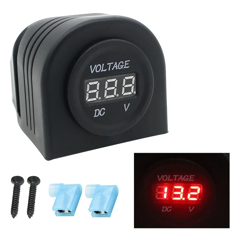 DC 12V-24V Universal Digital Tent Type Car Boat Motorcycle Available in three colors Led Digital Panel Voltmeter