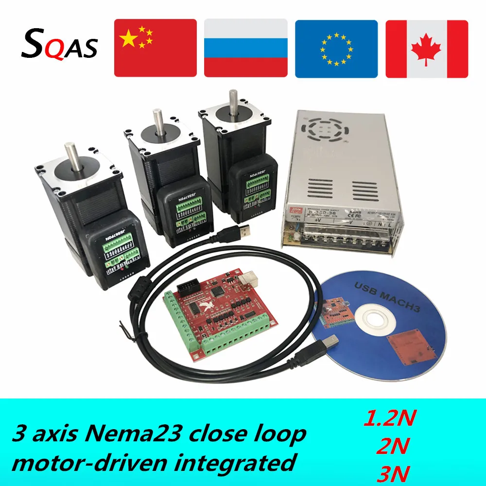 CNC DC motor KIT Nema23 close loop motor-driven integrated 1.5N 2.2N 3N 8mm shaft Integrated digital hybrid servo motor for CNC