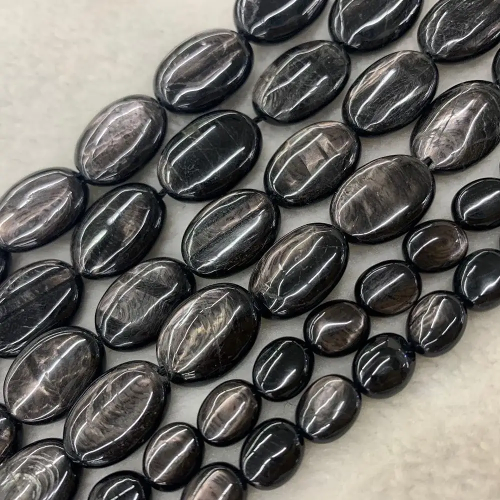 

oval shape Hypersten / Hypersthene stone beads natural stone beads DIY loose beads for jewelry making strand 15" wholesale