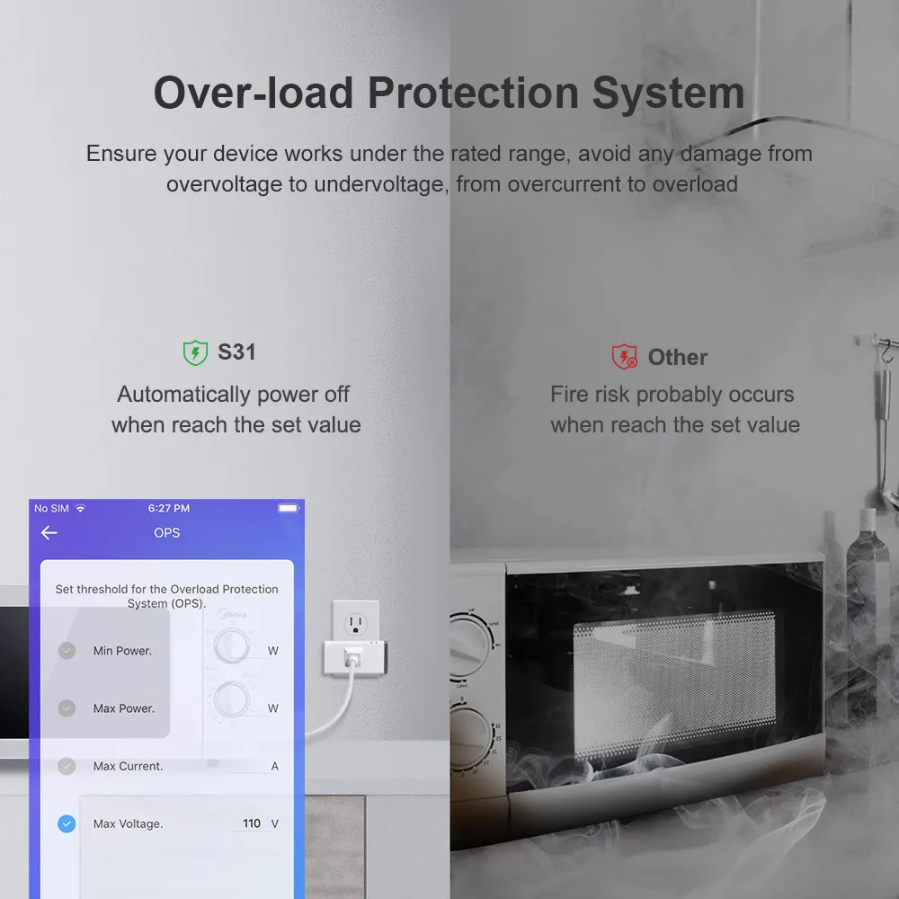 مفتاح مقبس ذكي SONOFF ، جهاز تحكم عن بعد عبر حبر إلكتروني ، منزل ذكي ، يدعم Google المنزل ، Alexa ، S31 Lite ، US ، قابس 15A