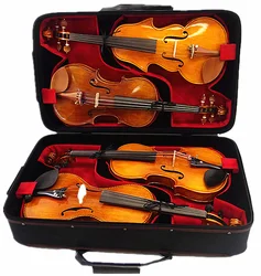 Case for 4 Pcs violin -Creative Design Enhanced Wooden Violin Case/ Pro. Quadruple Violin Case /  4/4 Violin x 4