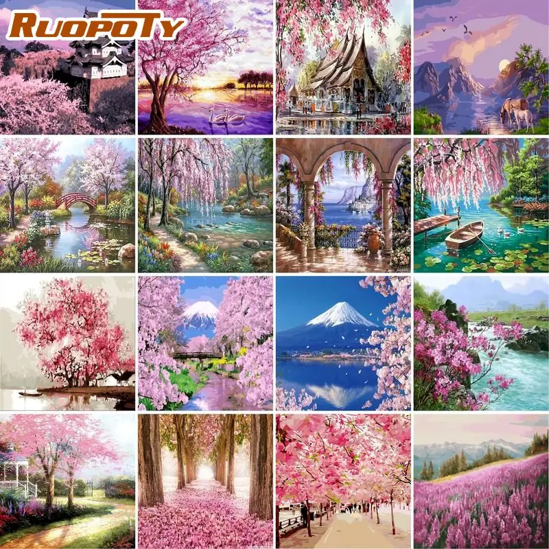 RUOPOTY DIY Landscape Painting By Number Drawing On Canvas Scenery Hand Painted Painting Art Gift Pictures By Numbers Home Decor