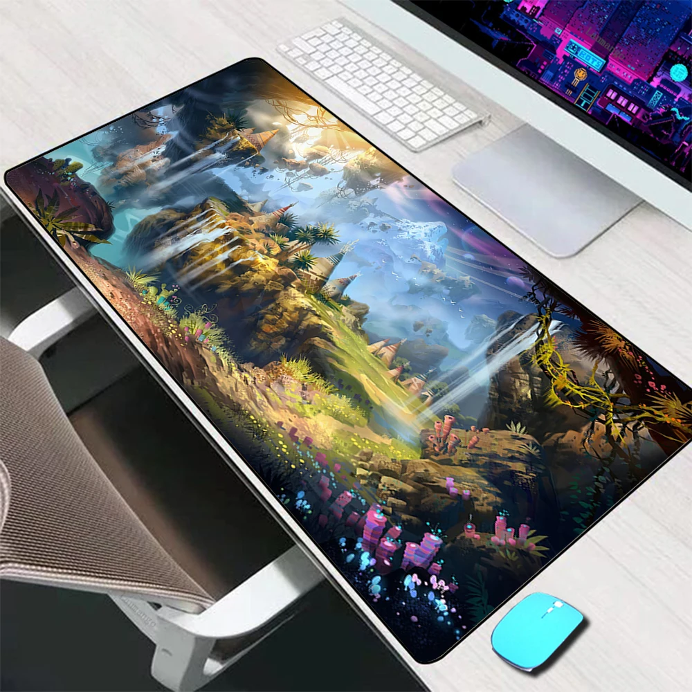 Anime Fantasy Landscape Mouse Pad Large Gaming Accessories Mouse Mat Keyboard Mat Desk Pad Computer Mousepad PC Gamer  Mausepad