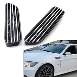 1Pair 4-Fin Car Side Fender Air Flow Vents Grille ABS Grill For BMW E46 M3 2001 2002 2003 2004 2005 2006