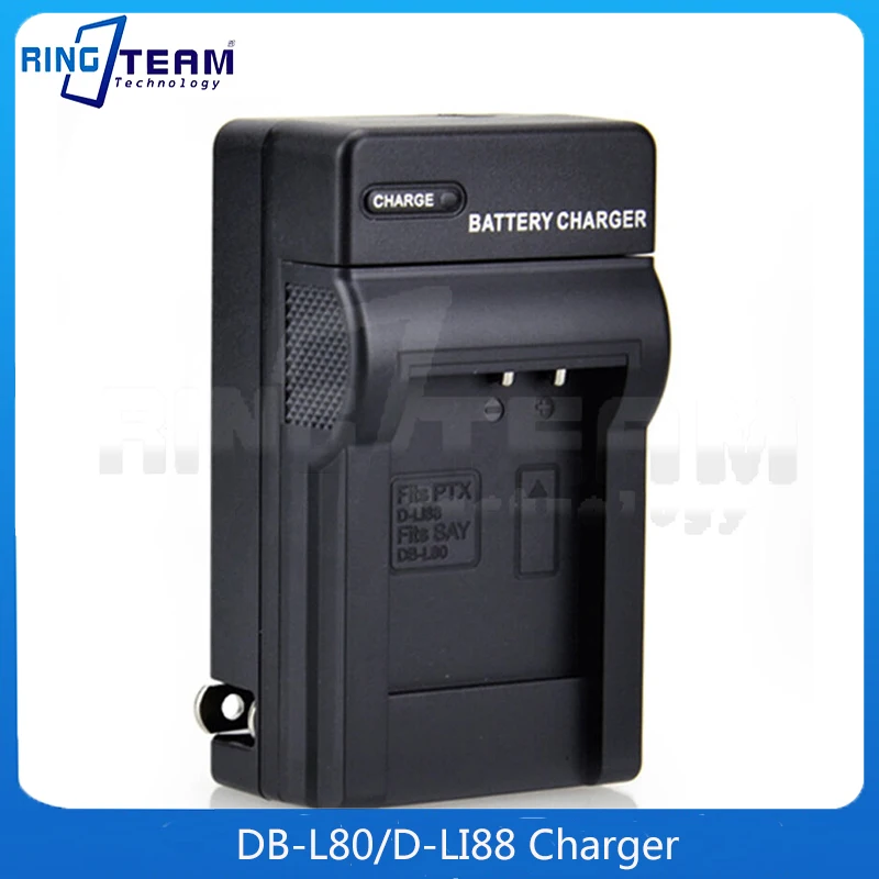 DB-L80 D-LI88  Battery Charger For Sanyo VPC-CG10 CG20 VPC-CG88 CG100 DB-L80AU for Pentax Optio P70 H90 W90
