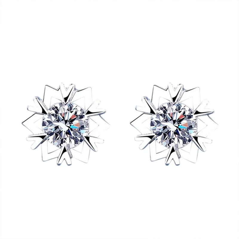 New Fashion Crystal Earring New Earring Cute Snowflake Earrings for Women Flower Earrings Jewelry Gift Boucle Oreille Femme