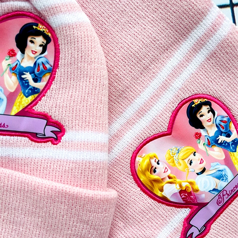 New Winter Warm Children Snow White Cartoon Hat Cinderella Plush Scarf Gloves Set Thickened Protection Sleeping Beauty Kids Hat