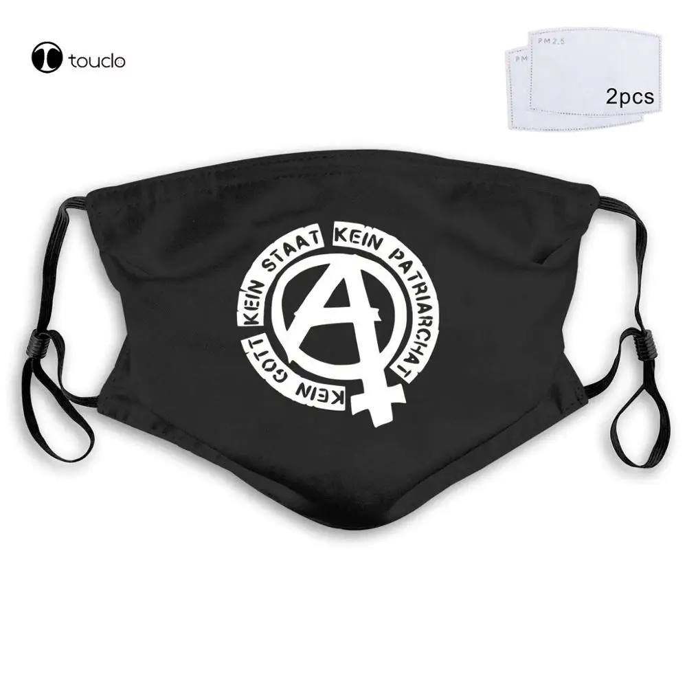 Geen God Geen Staat Geen Patriarchate Antifa Anarchy Oktober Gezichtsmasker Filter Pocket Doek Herbruikbare Wasbare