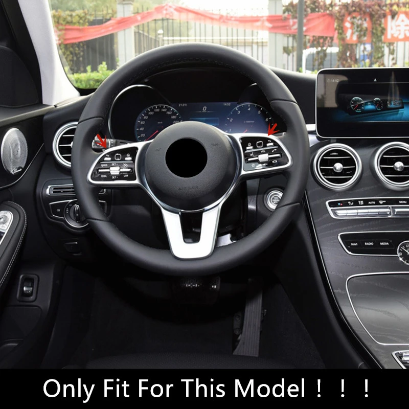 ABS Steering Wheel Buttons Frame Decoration Cover Trim Car Styling 2Pcs For Mercedes Benz W177 W205 W213 W247 W167 Interior image 2