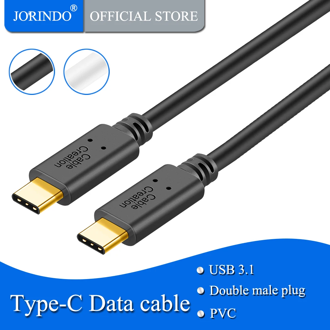 JORINDO USB C to USB C Cable(3A), 6.5FT/9.8FT USB 2.0 Type-C plug to Type-C plug Fast Charge Cord 480Mbps cable