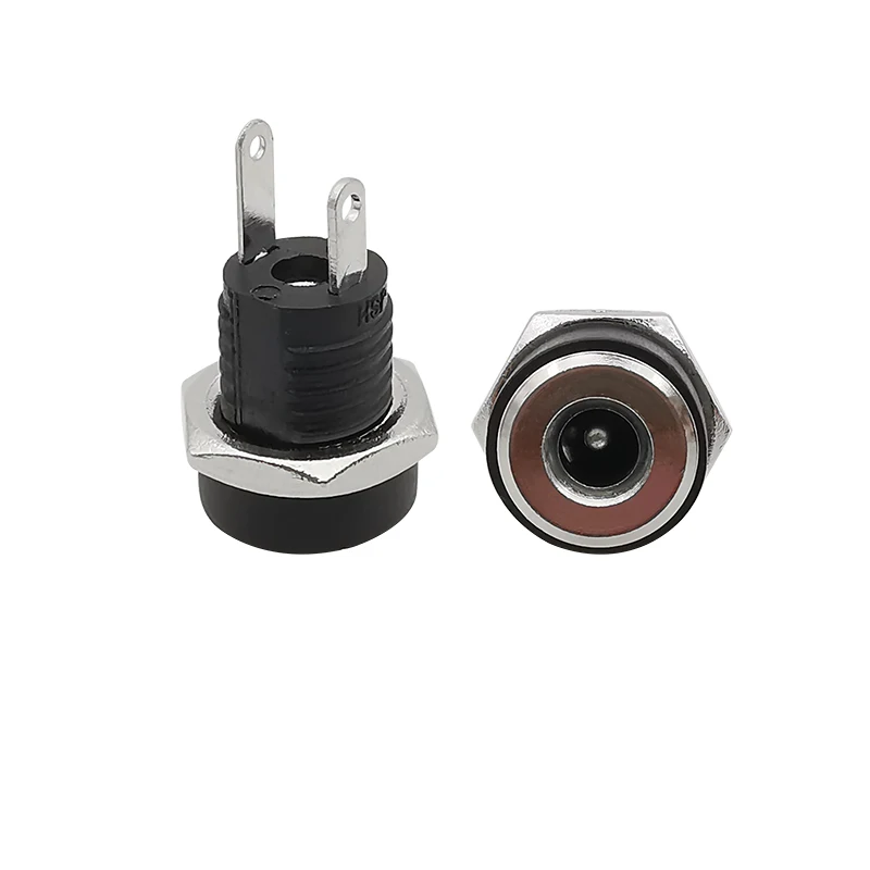 DC-022B 3.5x1.3mm DC Power Female Jack Panel Mount Connector 3.5*1.3mm DC Socket 2 leg Terminals Plug Adapter