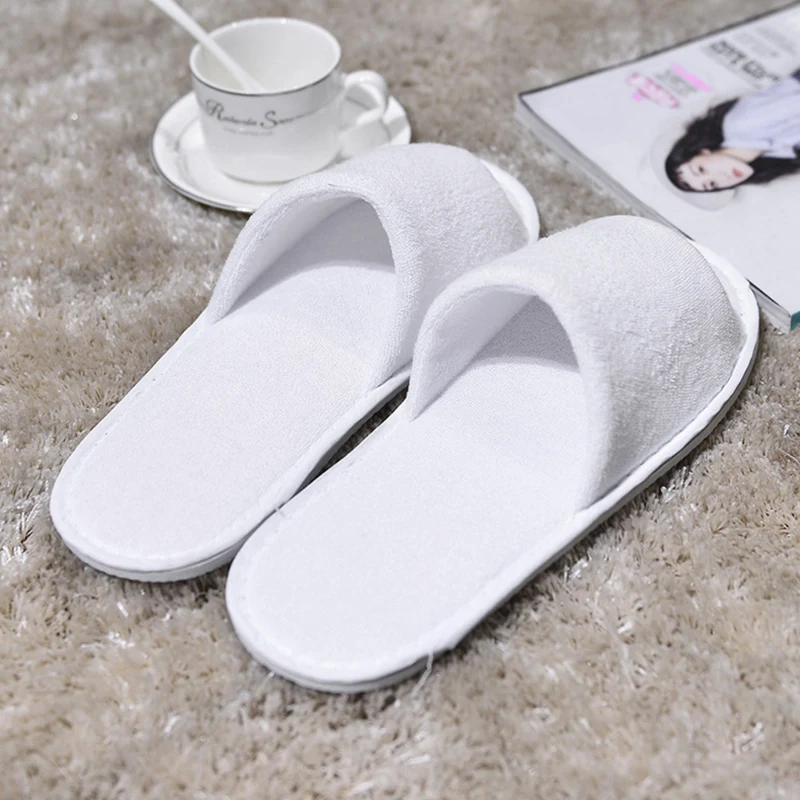 Disposable Slippers Solid Color Shoes Non-slip for Hotel Adult Indoor Unisex Flip Flop New