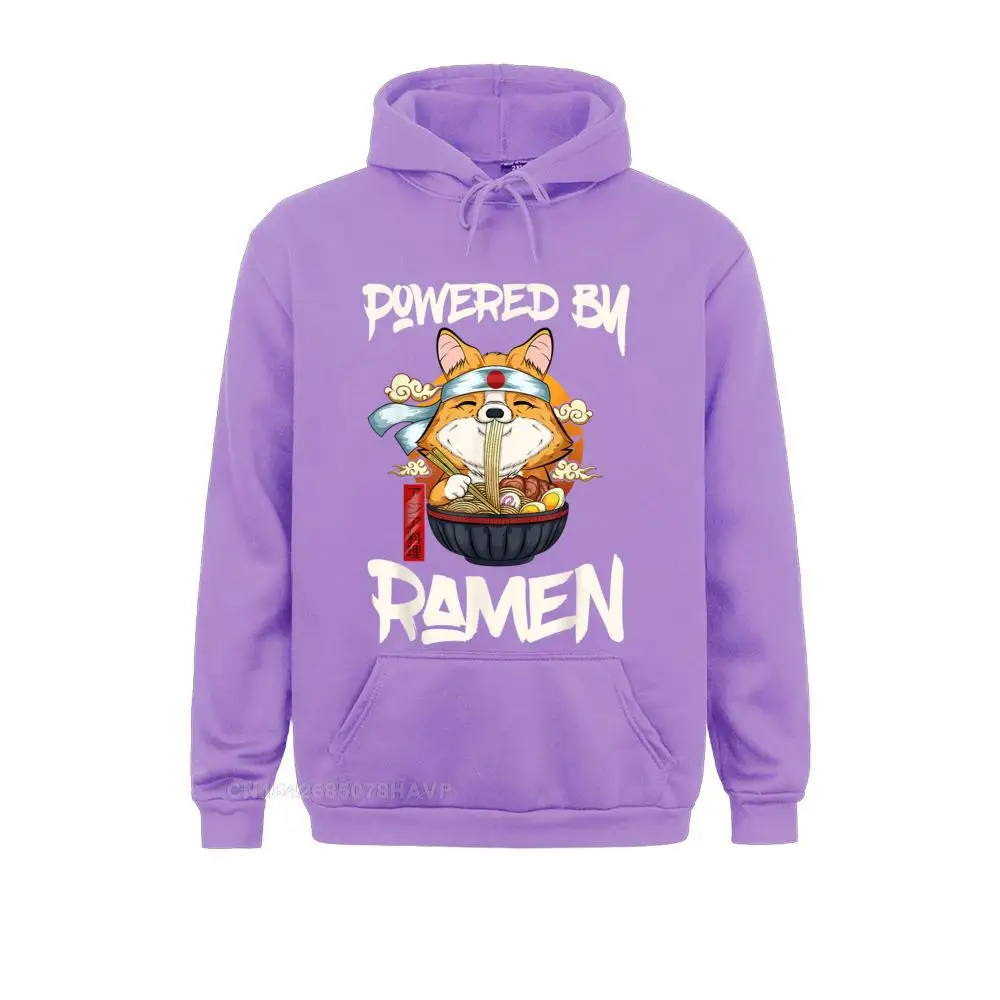 Newest Powered By Ramen Japanese Anime Kawaii Corgi Dog Lovers Sweatshirts Women Hoodies Men Harajuku Gothic Hoodie Hoods