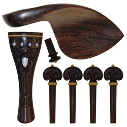 violin Part 4/4 horns wood  gorgeous patterns carved polished high-grade violin accessories / set