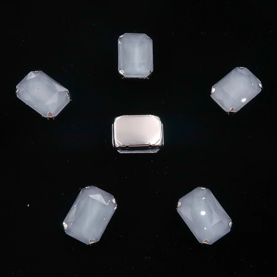 Rechteckige silberne Krallenfassungen, 20 Stück/Packung, 13 x 18 mm, Jelly Candy & AB-Farbe, Glaskristall zum Aufnähen, Strass für Hochzeitskleid, DIY – Detail 15