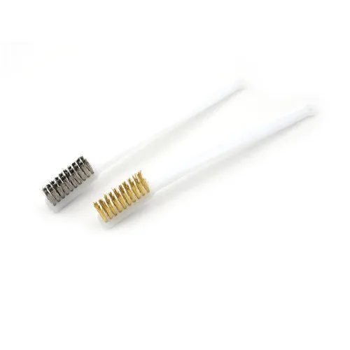 5Pcs/lot Mini Plastic Handle Brass Bristle Wire Brush For Cleaning Welding Slag Rust Hot