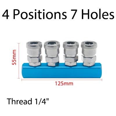 Pneumatische Anschlüsse Kompressor-Anschluss 1/4 Schnellkupplung Luft-Gas-Verteiler für Pumpenwerkzeug-Kupplung Verteiler Mehrfachverteiler – Detail 11