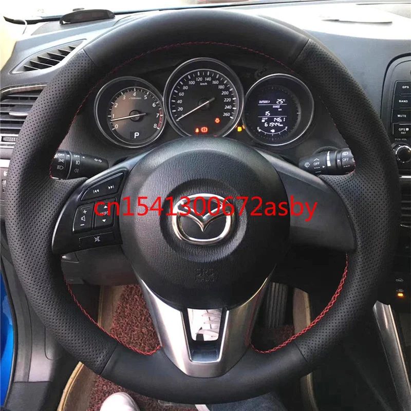 

Для Mazda 3/6 CX-5 CX30 из серии "сделай сам" кожаный особенный чехол рулевого колеса автомобиля