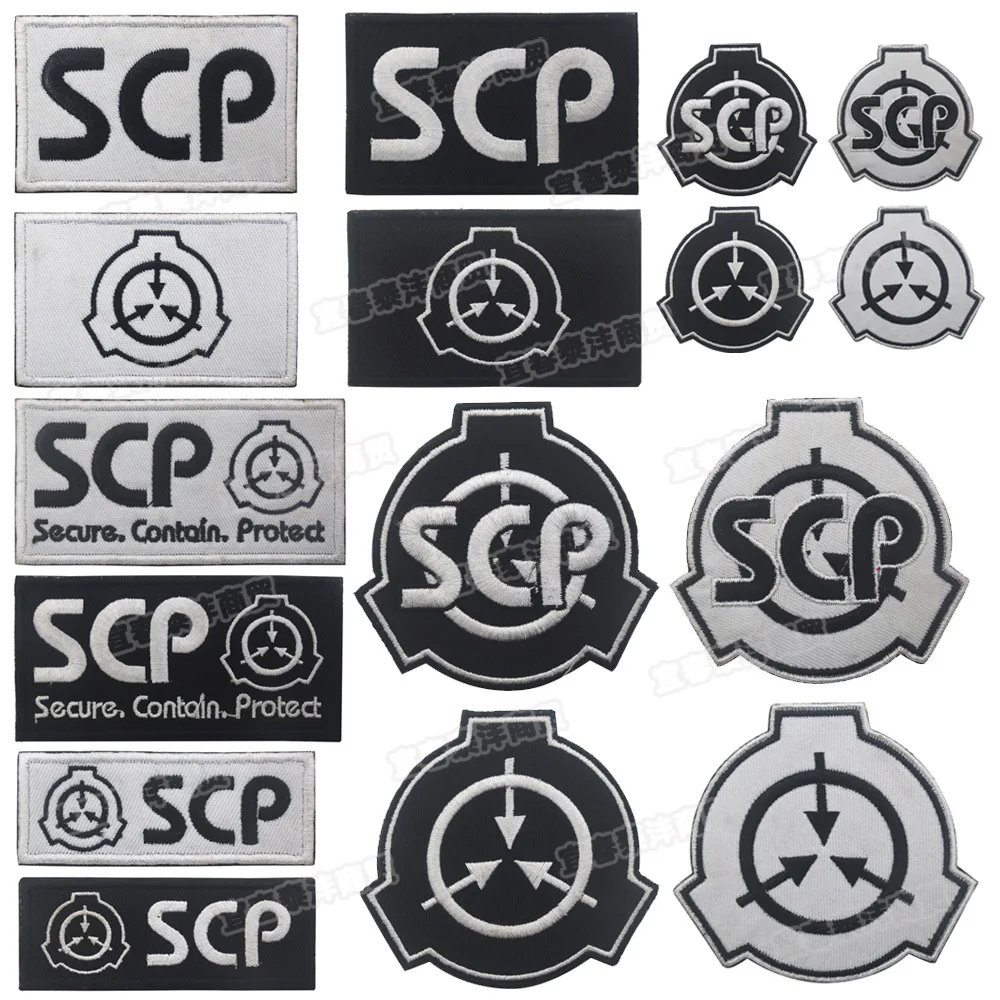 SCP Foundation Cosplay Controls Embroidery Patch Collection Protection Black White Decoration Stickers Gift