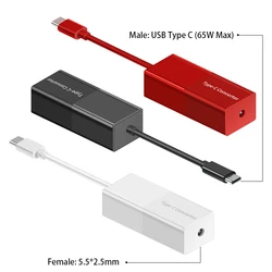 Adaptador de corriente USB tipo C de 65W, convertidor de 5,5x2,5mm hembra a USB C, adaptador de teléfono portátil para Macbook, Asus, Hp, Lenovo, portátiles