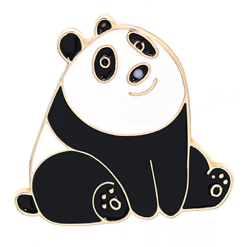 Cartoon pins cute smiling sit still cute panda brooch badge denim clothes bag decoration pin