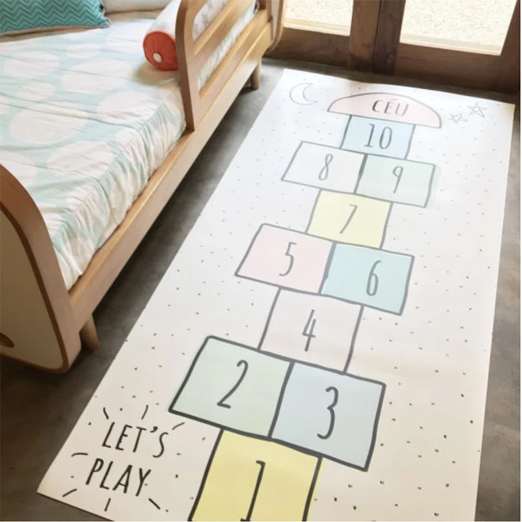 Alfombra de juegos para bebés (antideslizante), alfombrilla para gatear, decoración de la habitación de los niños, desarrollo de juegos con letras