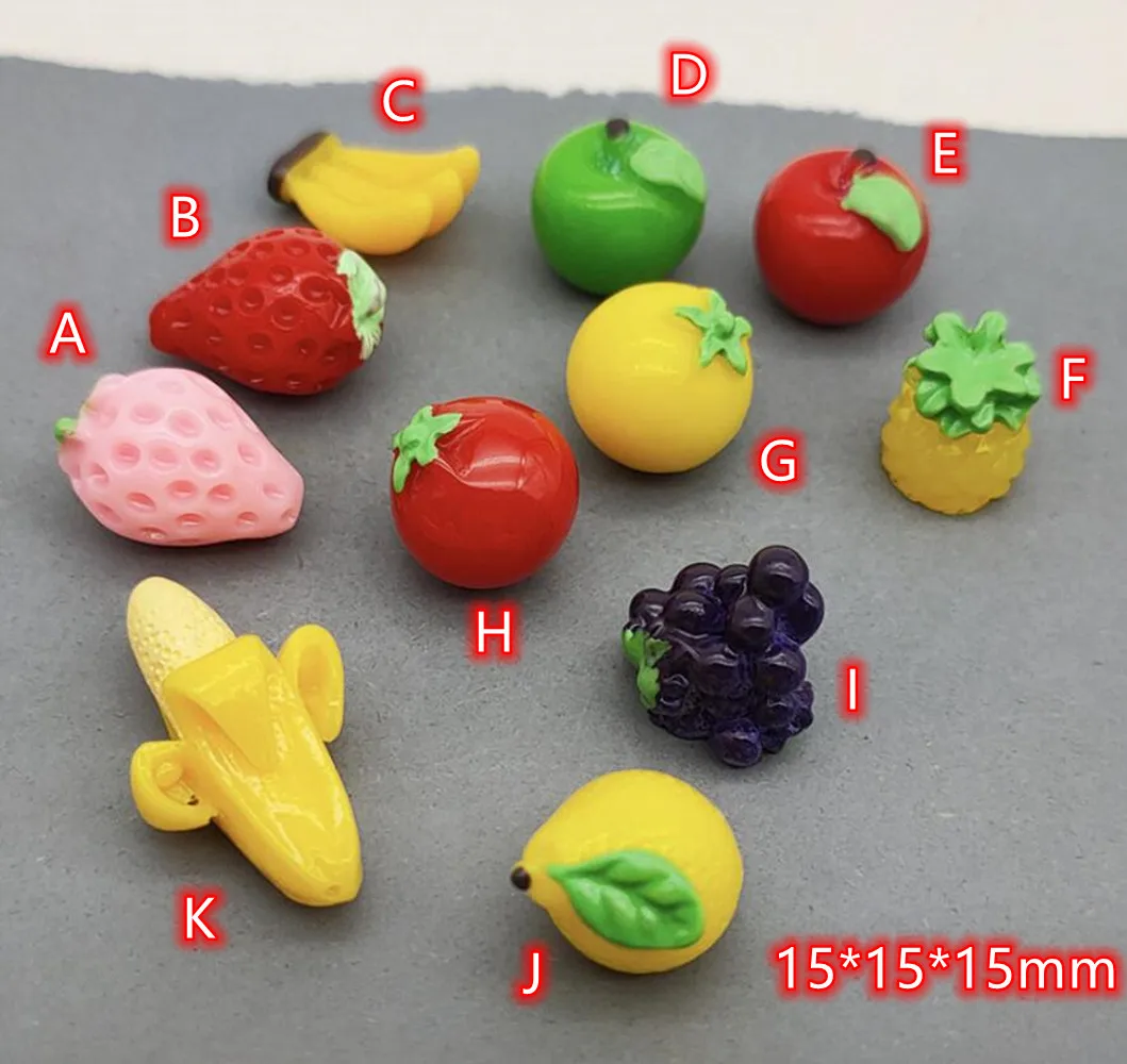 

Fruits Resin Cabochon 3D Fruit Food 10pcs Kawaii DIY Resin Craft Decoration Miniature Resin Food For Girl DIY