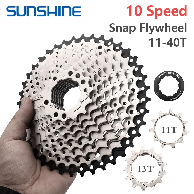 SUNSHINE 10V MTB 11-25/28/32/36/40/42/46/50T 10s Cassette KMC X10 Road Bike Chain Shimano HG54 116 Links for 10 Speed Bicycle