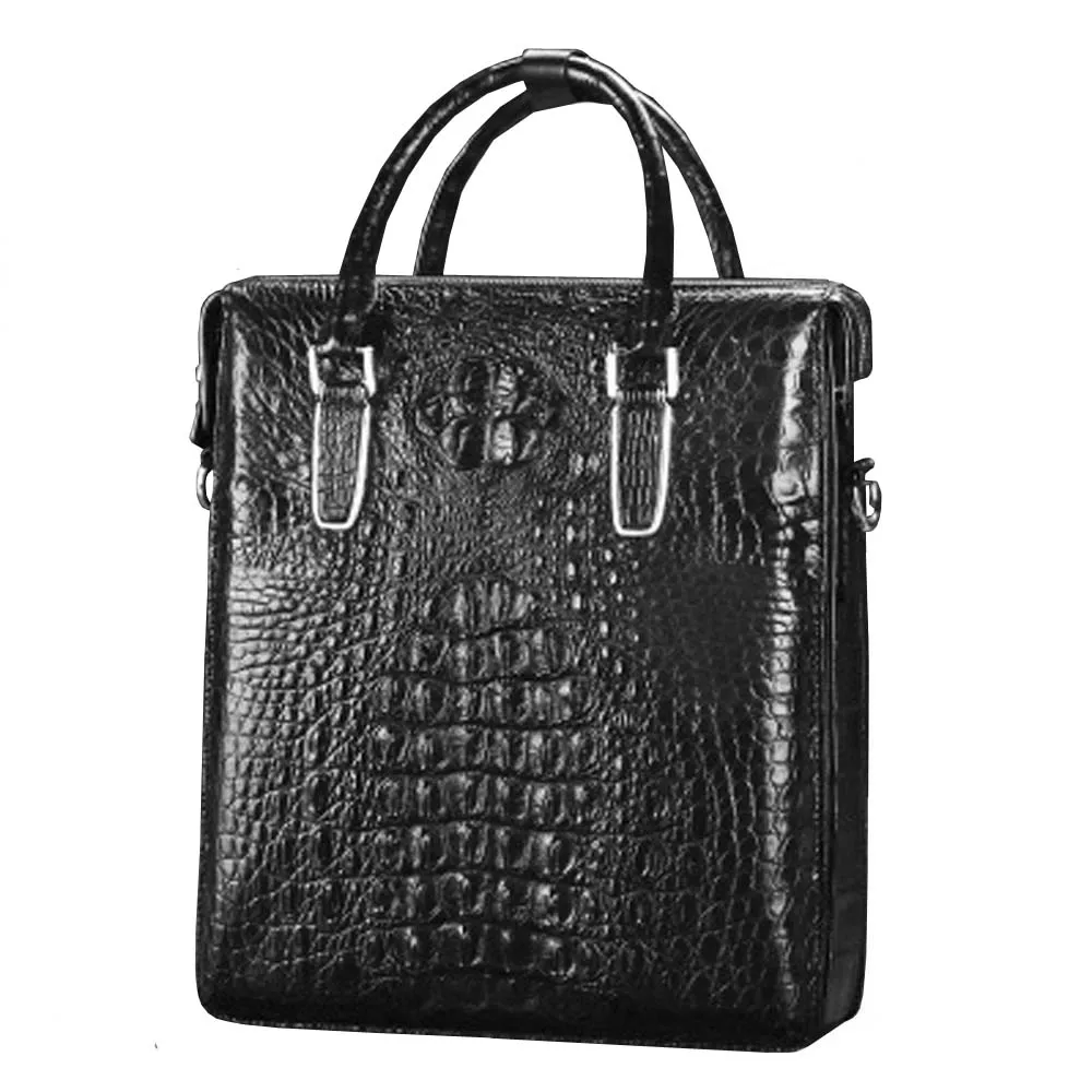 

linshe new 2023 crocodile Men bags Single shoulder bag business men briefcase Men's bags handbag Vertical bag bag male bag