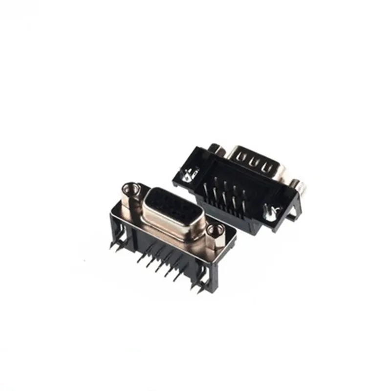 5pcs DB9 Female Male PCB Mount D-Sub 9 pin PCB Connector RS232 Connector 90-degree bent curved legs welded plate DR9