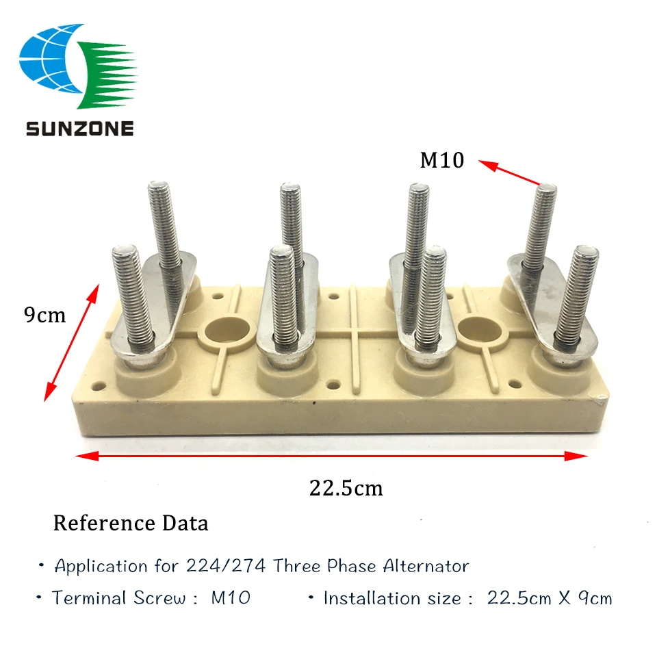 30KW to 200KW Generator 274 224 Terminal Plate 10mm Screw Terminal Block 8 Pins High Current Bridge Type Copper Parallel Device