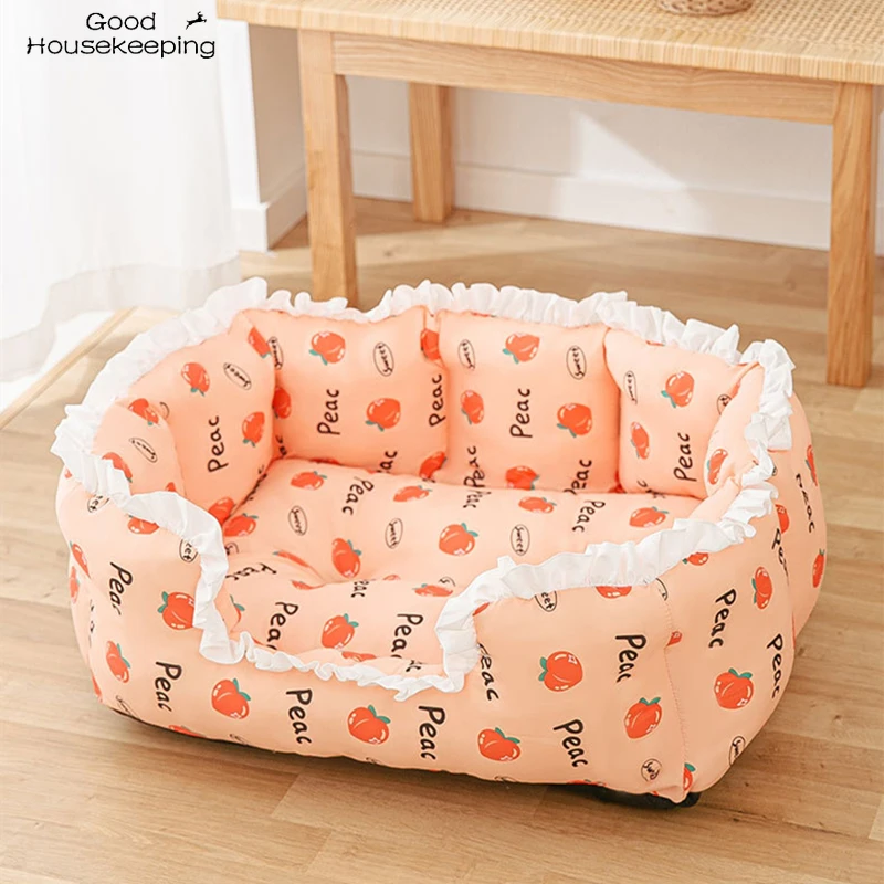 Summer Cat Bed House Kennel Dog Bed Dog Rug Cats Bed Small Dog House Cushion Sofa Bed Cat House Pet Bed  Pet Tent