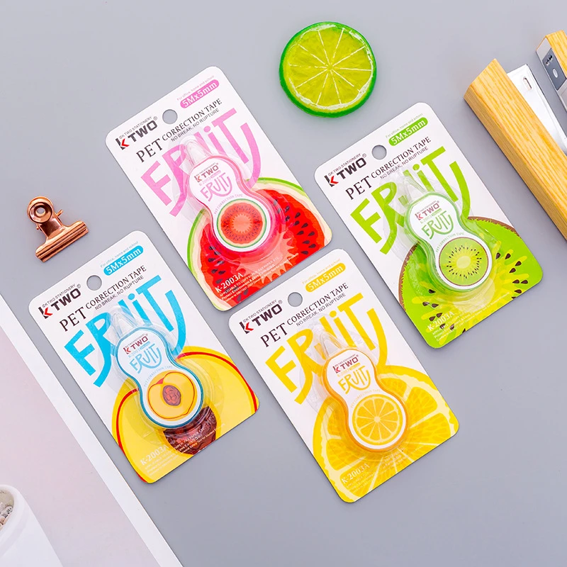 1 Pcs Lytwtw's Lovely Cute Kawaii Fruit Correction Tape Diary Stationery Office Funny School Supply Gift Kiwi Orange Watermelon