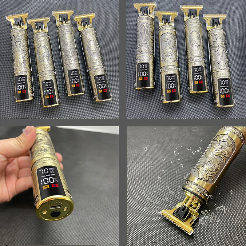 Tondeuse à cheveux électrique numérique pour coiffeur professionnel, rasoir aste avec lame en T de 0mm